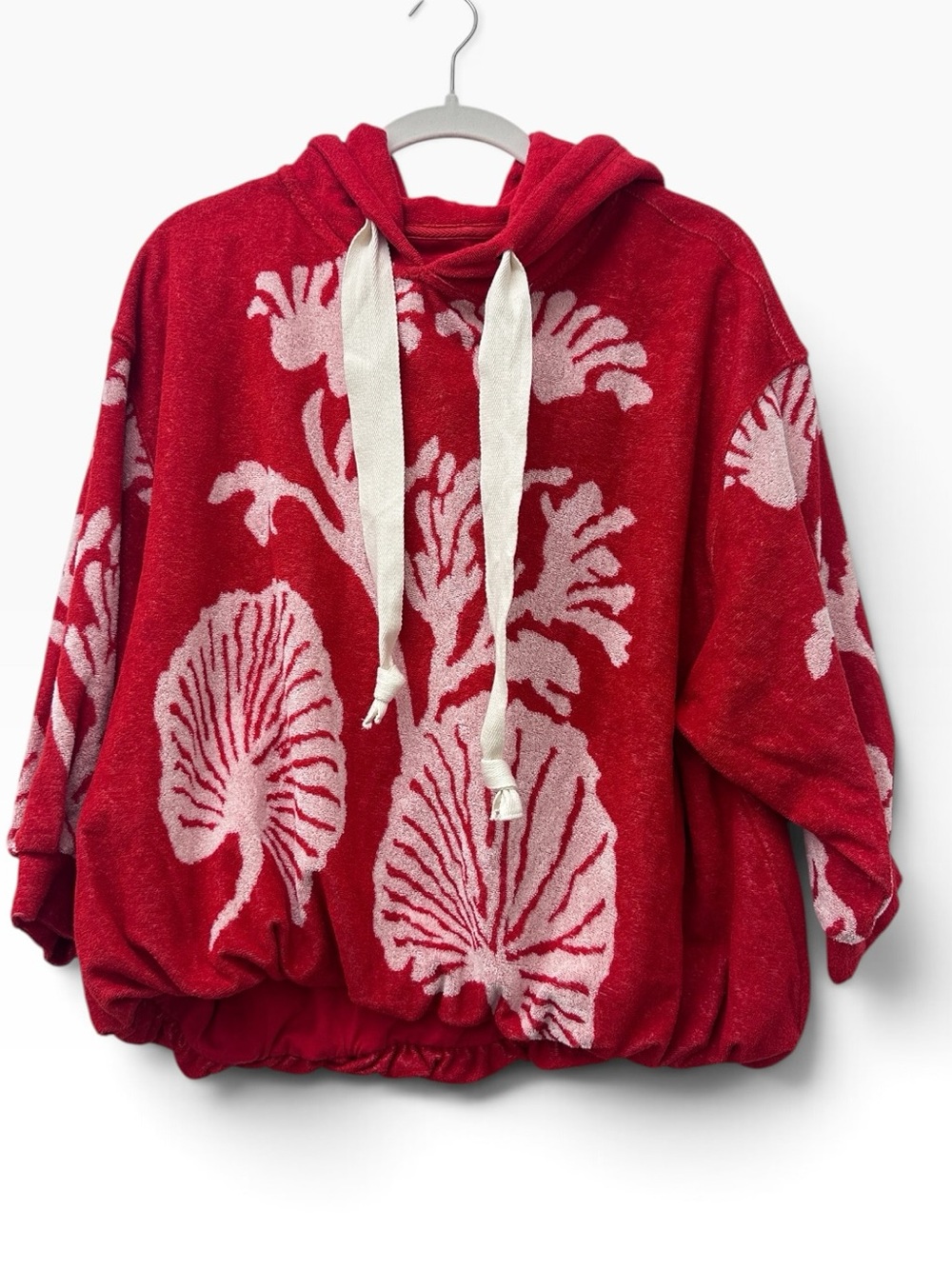 NWT Free People Shell Baby Hoodie in Cherry Combo - Picture 6 of 8